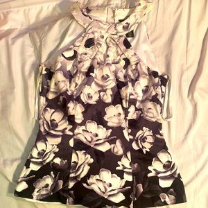 White and black flower top